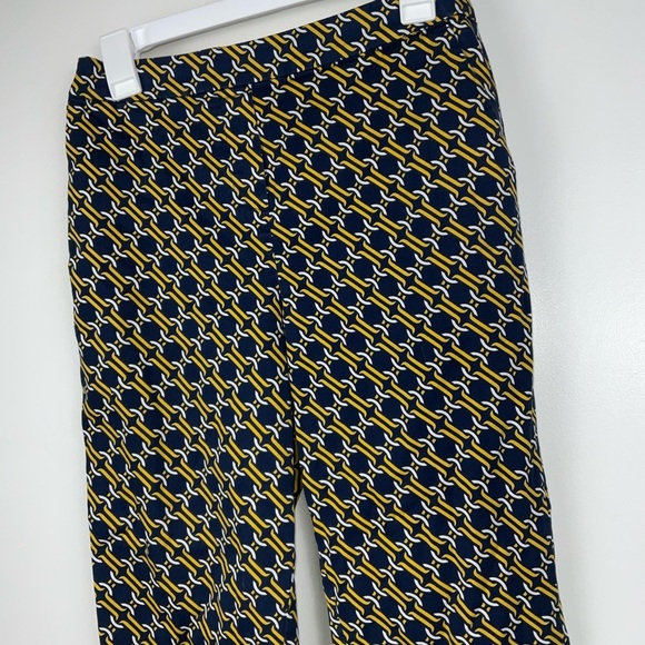Boden Glorious British Style Stretch Waist Chain Link Print Pants | Size US 2P - Picture 2 of 6